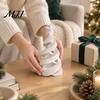 Festive PLA Plastic Art 3D Printed Christmas Tree Candle Holder, Spiral Small Shaped Compact Desktop Holiday Figurine Tealight Stand, Dining