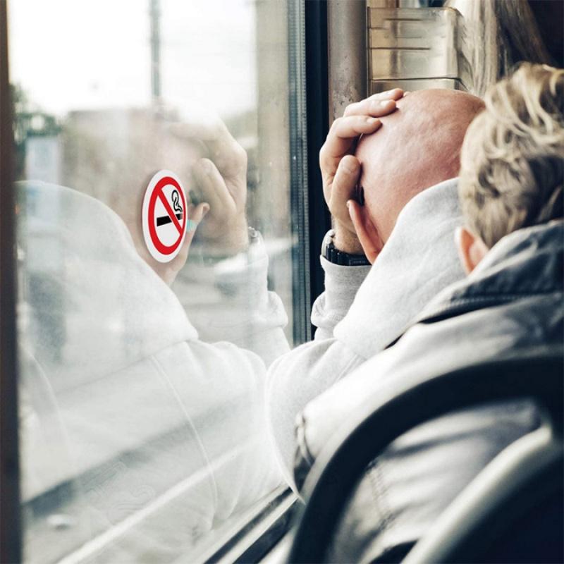 2/5pcsNo Smoking Sign Sticker Indoor Outdoor Office Coffee Shop Library Train No Smoking Adhesive Sticker