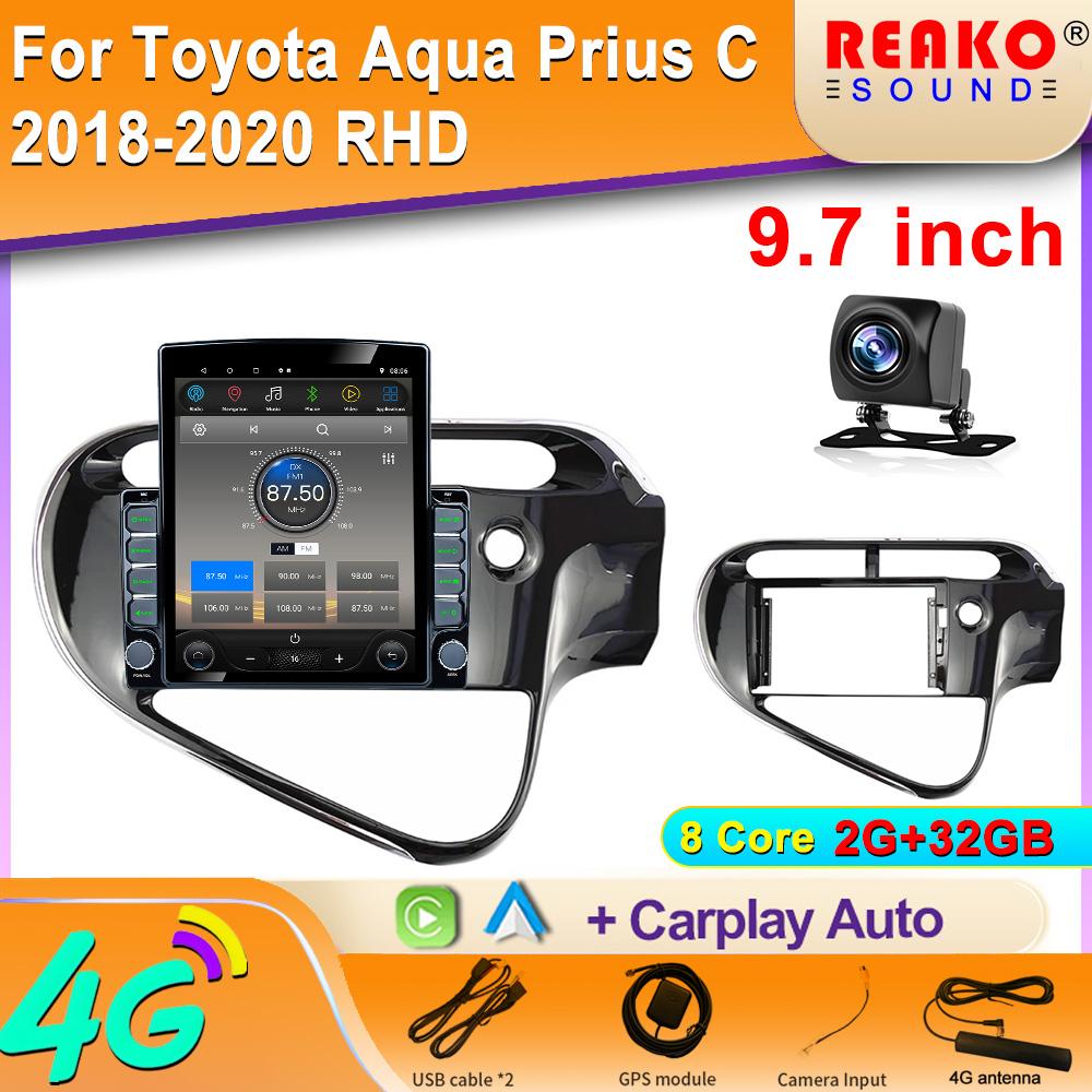 

9,7-дюймовый вертикальный экран Tesla Android автомобильное радио для Toyota Aqua Prius C 2018-2020 RHD Carplay GPS навигатор плеер 2din 8 core 2GB+32GB