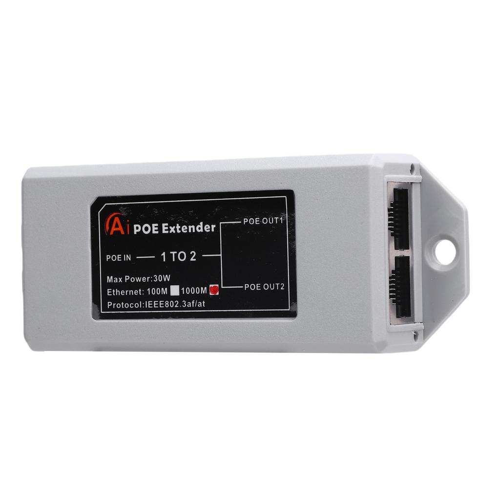 1 in 2 Out Gigabit POE Extender 1000Mbps Long Distance Transfer Plug and Play Space Saving For Home Hotel