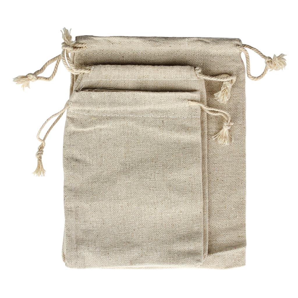 10Pcs Natural Linen Burlap Bags Jute Gift Bag Drawstring Gift Bags Ornament Pouch Cosmetic Washing Storage Candy Party Bag