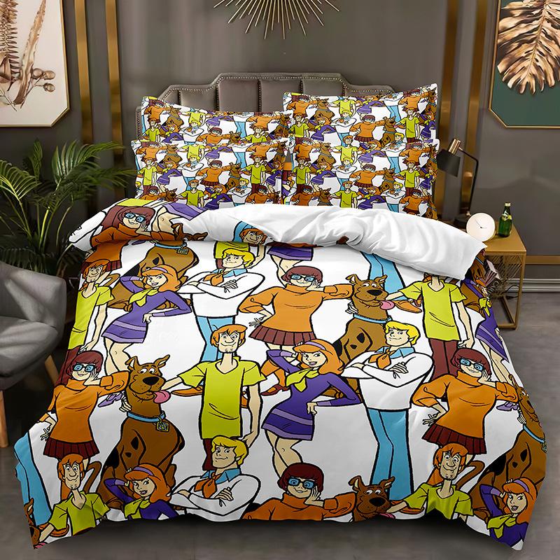 Scooby Doo Dog Quilt Cover Home Textiles Bedding Three-Piece Set, Kit Pillowcase