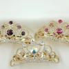 Gold Cubic Crown Tiara Hair Pin Hair Pin Straight Pin Automatic Pin 3 Colors