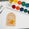 48Pcs DIY Fairy Doors Wood Chips Blank Unfinished Wooden Slices for Art Projects Home Decoration Painting Craft Boards