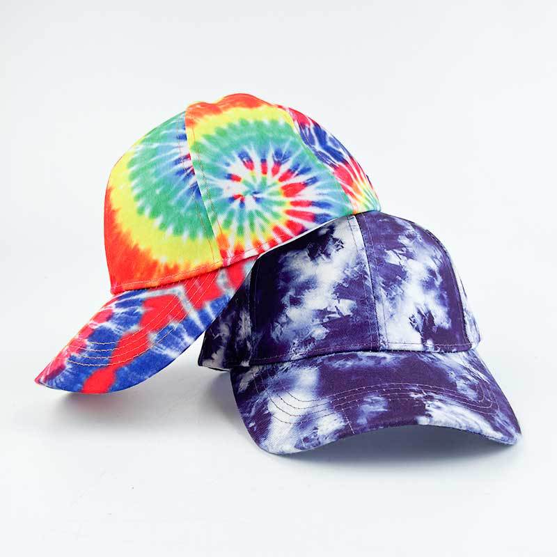 Dye Print Tie Baseball Cap Hip Hop Color Block Graffiti Visor Hat Sun Protection