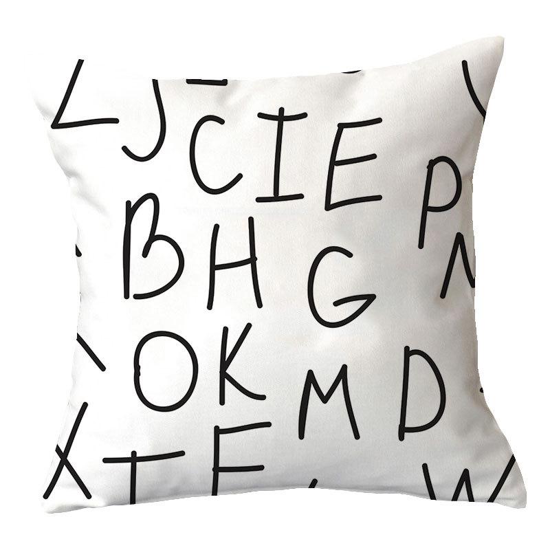 Simple New Blue Geometric Plush Pillowcase Home Fabric Sofa Pillow Cushion Cover