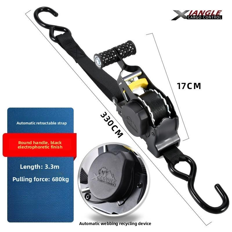Auto Retractable Cargo Lashing Strap, Tightening Binding Belt for Luggage, Motorcycle Fixed Fastening Tie Down Straps