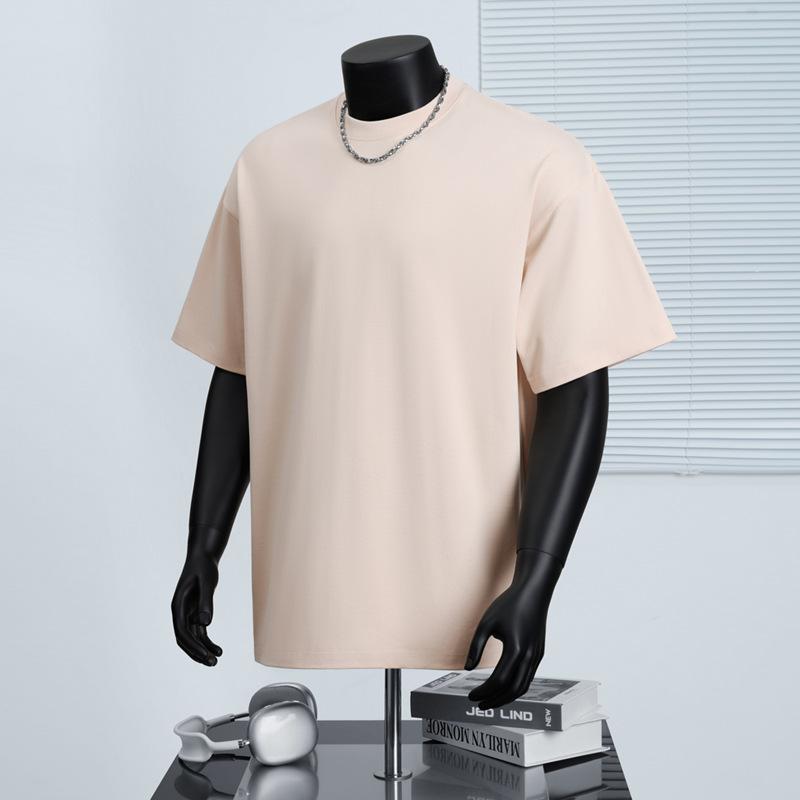 Summer Pure Cotton Round Neck Short Sleeved T-shirts Solid Color Men's T-shirts