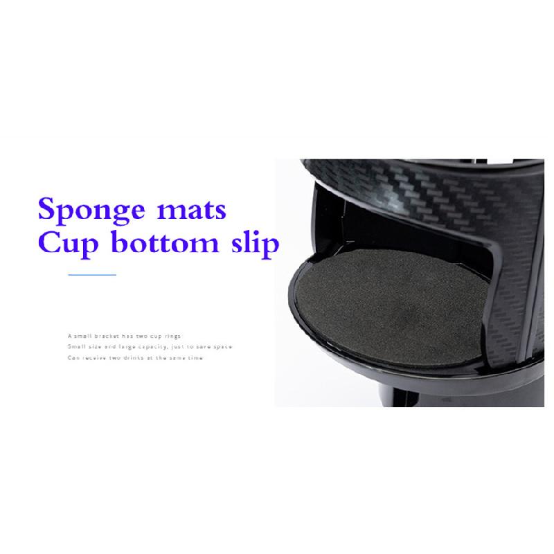 Multifunctional Black Carbon Fiber Color Car Storage Box Cup Holder Organizer X1