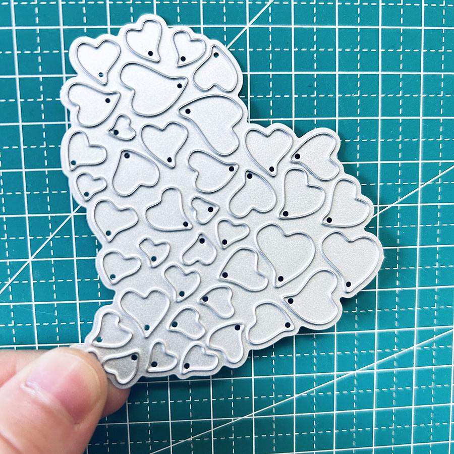 Liebesherzen Metall Stanzschablonen Schablone für DIY Scrapbooking Fotoalbum Prägepapier Karten Basteln Stanzteile