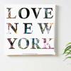 Art Deli Typography New York Fabric Wall Art Panel, 57 X 57 Cm
