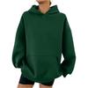 Women's Hooded Long Sleeve Sweatshirt Loose Fit Streetwear Solid Color Pullover Hoodie