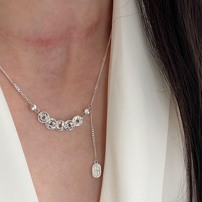 925 Silver Heart Pendant Necklace Adjustable Choker Elegant Love Jewelry Gift for Women Girls