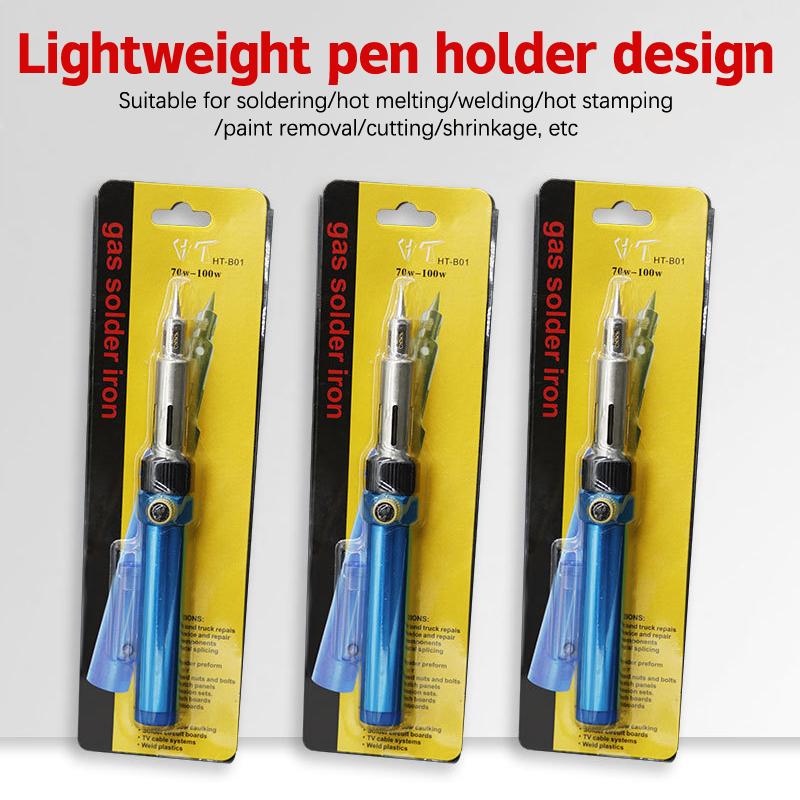 Portable Gas Soldering Iron Butane 3-In-1 Flame Welding Pen Temperature Control With Blow Torch