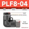 90° Pneumatic Air Hose Quick Connector, Double Push-to-Connect, Internal Thread, PLF Elbow