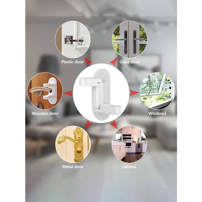 Door Stopper Clamp With Anti-Lock Buckle For Household Use, No Need For Door Seam, Portable, Door Handle Lock