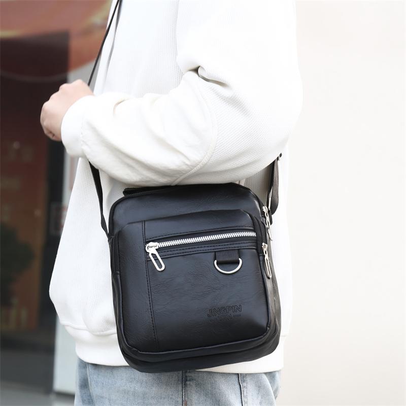 Men's PU Leather Crossbody Shoulder Bags High Quality Tote Fashion Business Man Messenger Bag Leather Bags Fanny Pack