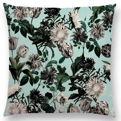 Neueste Exotischer Garten Sommer Natürliche Blumen Blatt Botanisch Tropischer Dschungel Kissenbezug Auto Heimdekor Sofa Überwurf Kissenbezug