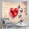 Happy Valentine's Day Tapestry Red Rose and Love Heart Tapestry Art Decor Wall Hanging Home Living Room Bedroom Dorm Tapestries