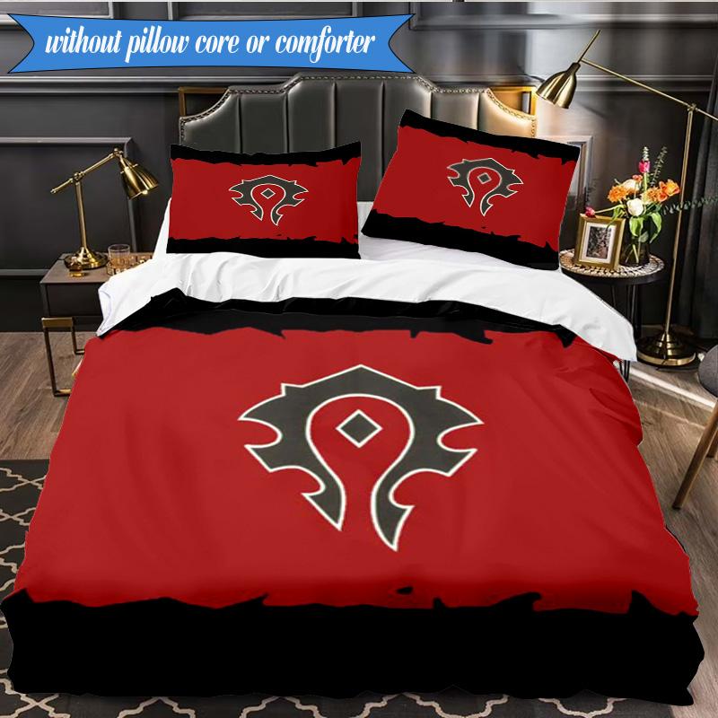 Warcraft game 3pcs K-pop music group Bedding set,Ideal for Bedroom, Dormitory,Including Duvet Cover And 2pcs Pillowcases,Fan gifts