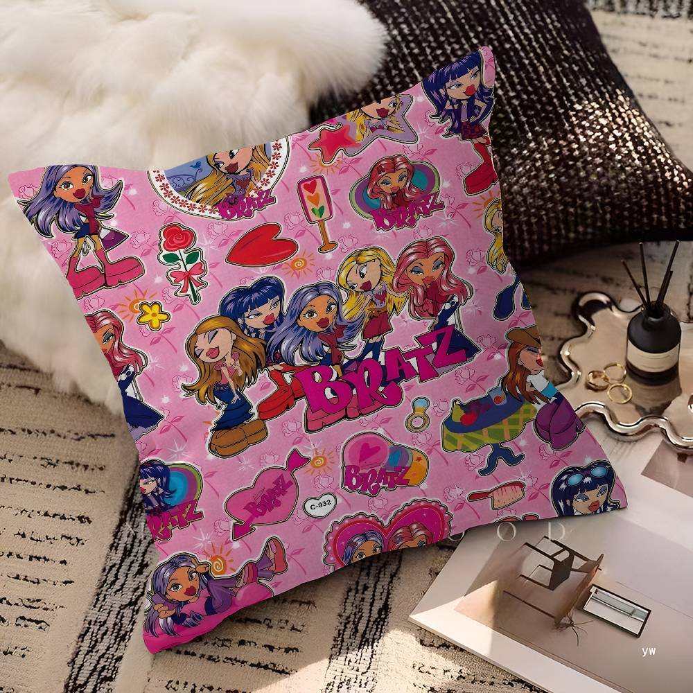 B-Bratzz Fashion M-Mask G-Girl Personalized Pillow Cover Kids Bedroom Wild Party Decor Pillowcase Kid Birthday Shower Gift