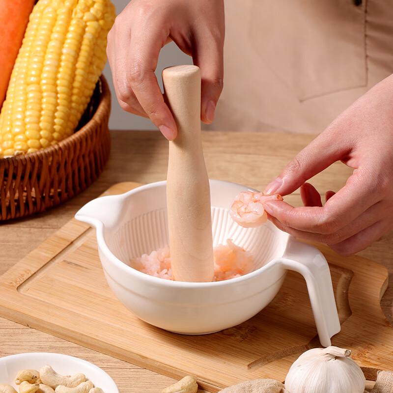 Baijie Ceramic Baby Food Grinding Bowl with Pestle