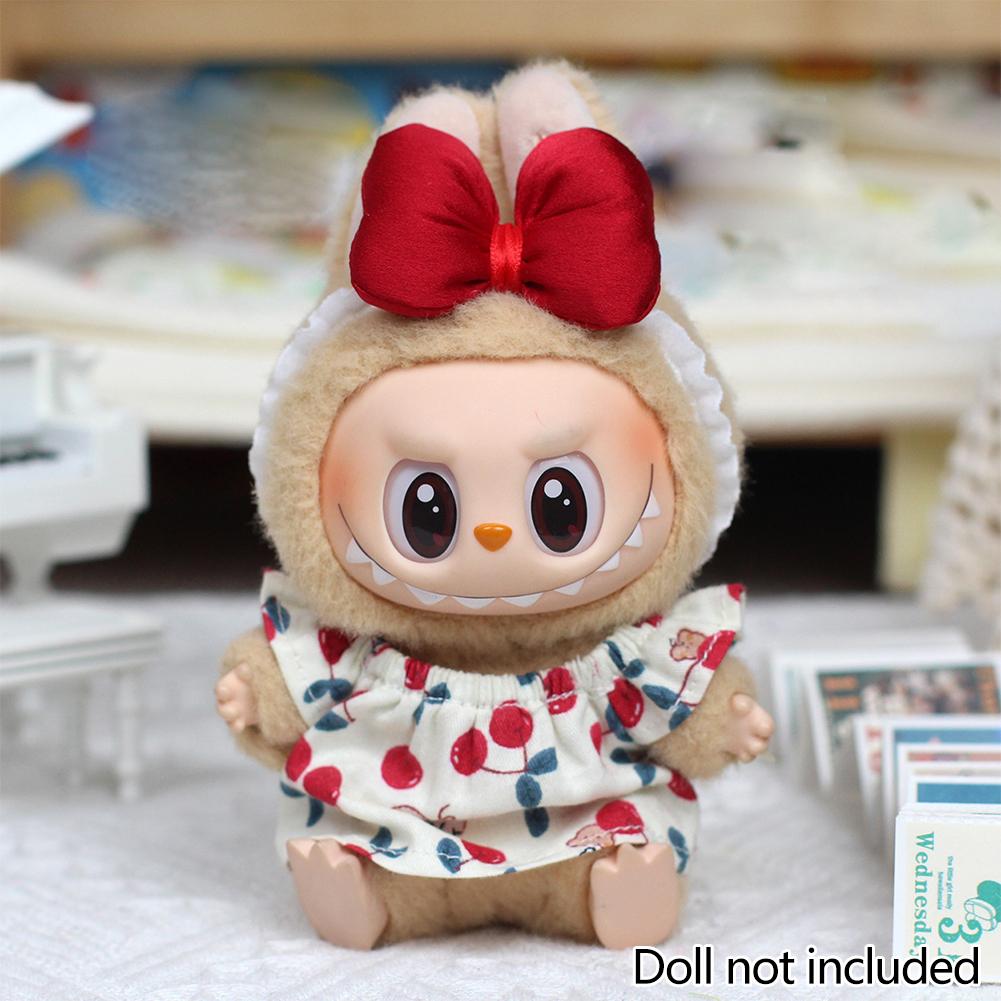 For 17cm/38cm Labubu Doll Clothes Fashion Denim Dress Doll Clothes Color Match Dress Dolls Accessories Cute Decoration Little Clothes