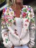 2026 foreign trade new 3D digital printing cardigan knitted jacket women's clothing early spring and autumn factory wholesale