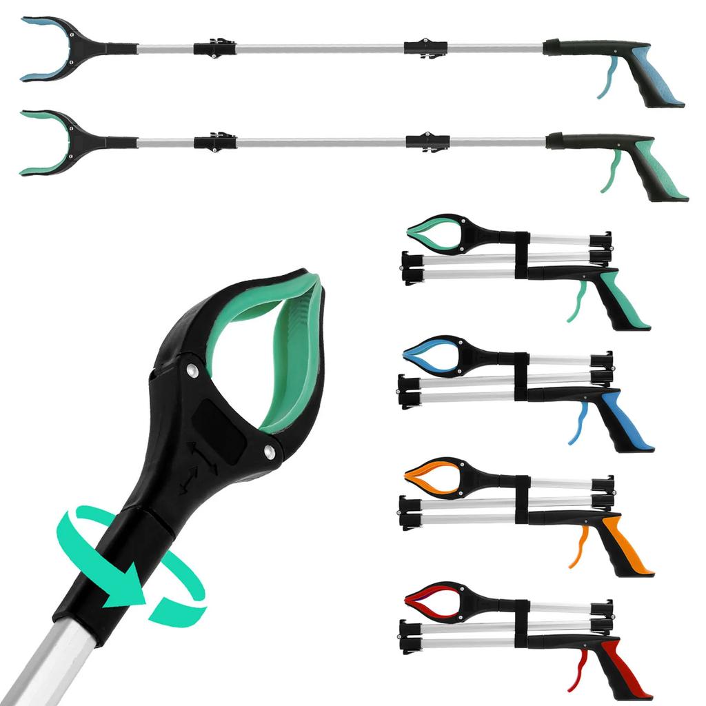 Foldable Gripper Extender Hand Tools Litter Reachers Picker Portable Collapsible Garbage Grabber Pick Up Tools With Non-Slip Jaw