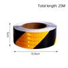 25m Black Yellow Reflective Tape Sticker Self-adhesive Car Safety Warning Reflective Film Truck Tape Road Marking Tape