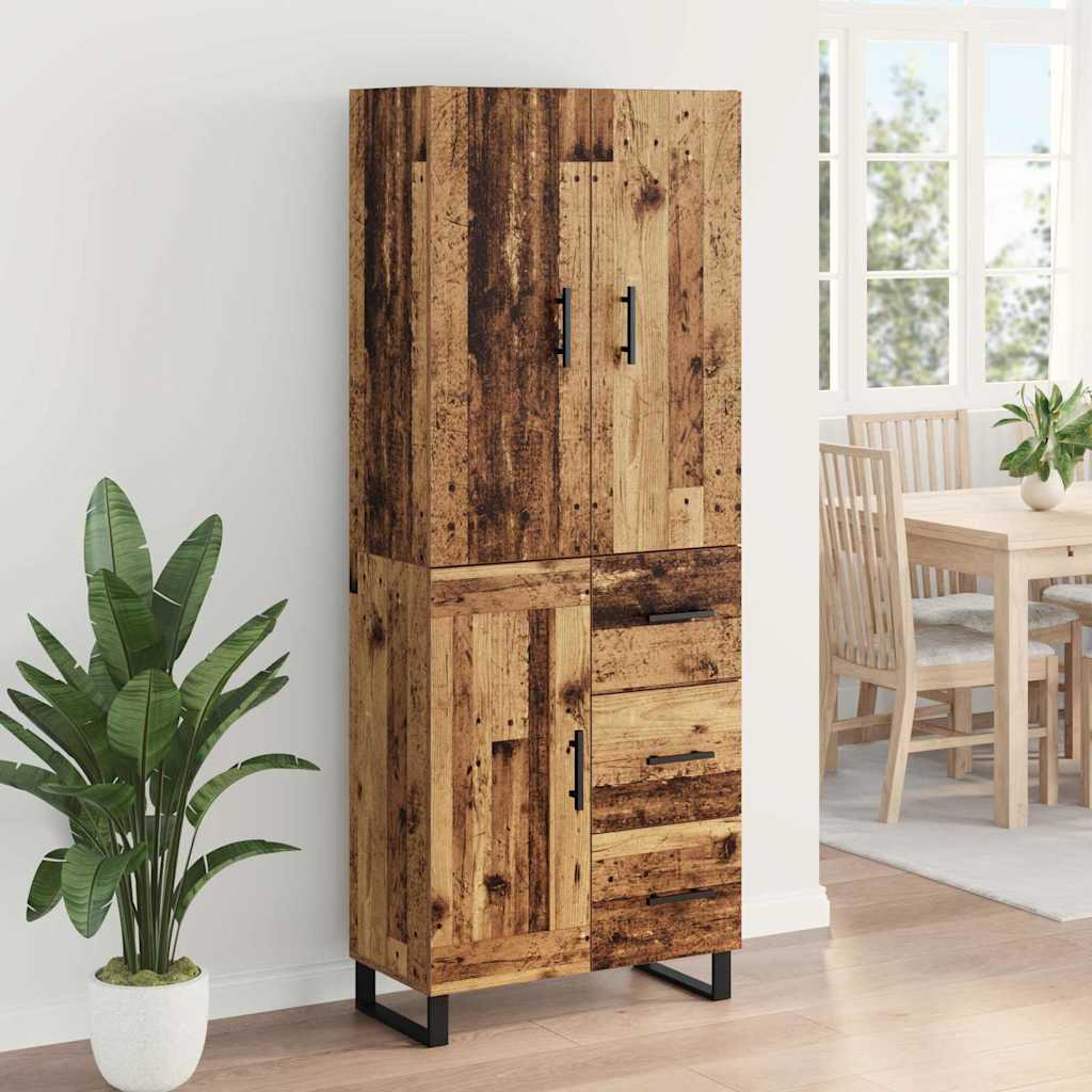 Highboard with Drawers 2 pcs Reclaimed Wood Look 69.5 x 34 x 180 cm