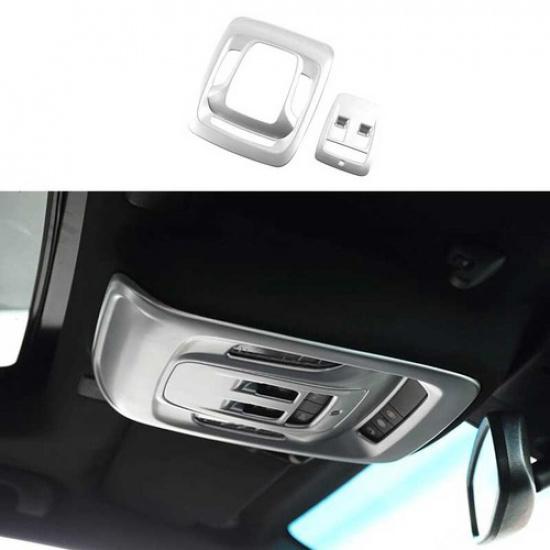 For Cadillac CT4-V CT4 2020-2025 ABS Silver Front Reading Light Frame Trim 2PC