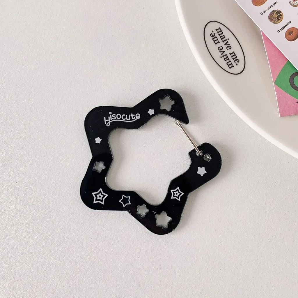 Ins Style Cute Acrylic Cartoon Keychain Holder Korea Kawaii Fruit Cupcake Star Shaped Decor for Bag Pendant Hook Key Hanging