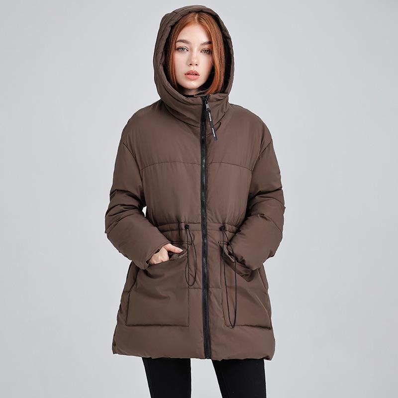 Waist Medium and Long Waist Tooling 2025 Winter Hooded New Fashionable Three-dimensional Large Pocket Warm Thickened Jacket