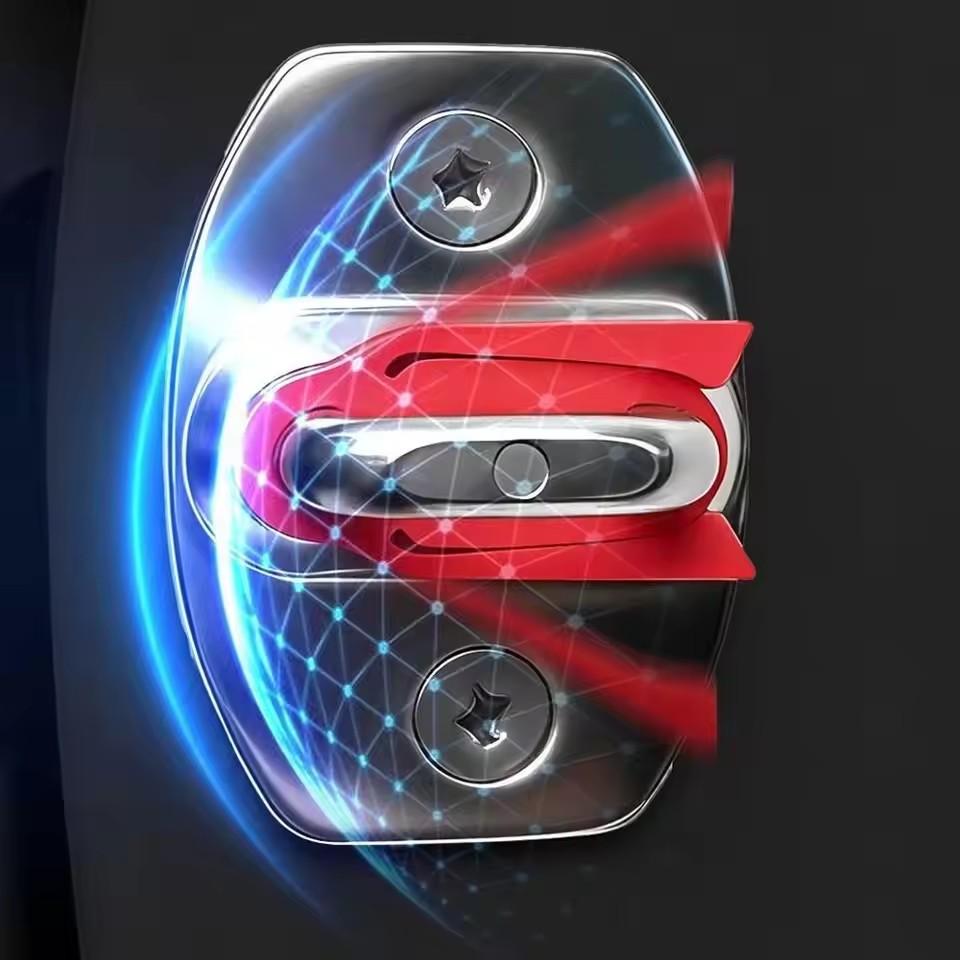Silicone Car Door Latch Covers 4 Piece Shock Absorption Pad Noise Reduction Car Silicone Door Latch Protective Cover for Suv