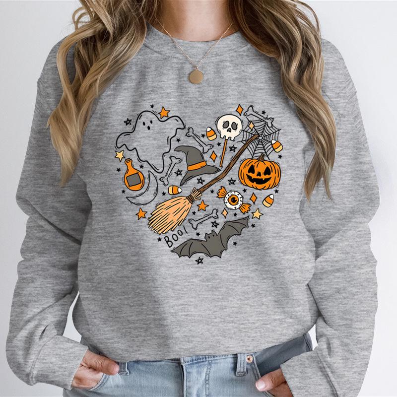 

Pumpkin Halloween & Christmas Heavyweight Crewneck Sweatshirt 5XL сірий колір