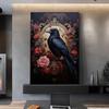 DIY 5D Diamond Painting Full Drill Bird Black Crow Skull Rose Diamond Mosaic Hand Inlaid Rhinestones Embroidery Home Decor Gifts