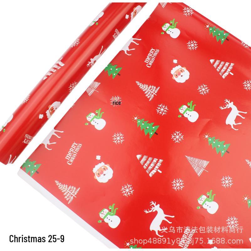 Feestelijk Cadeaupapier Set: Cartoon Kerst & Nieuwjaar Ontwerp met Tissuepapier