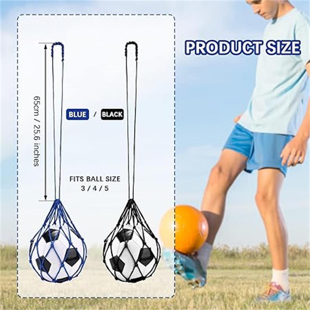 Youth Football Self Trainer Kick Net Pocket Professional Outdoor Sport Nylon Net Basketball Bag Solid Mesh Soccer Ball Carry Bag