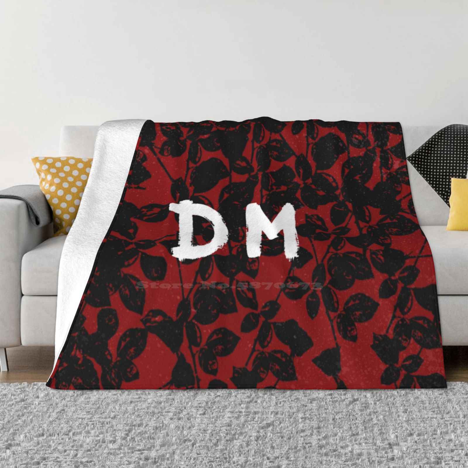 Demo Violator Texture Black & Red For Home Sofa Bed Camping Car Plane Travel Portable Blanket Violator Technopop Texture Black 30x40in