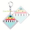 Classic Dubai City Travel Keychains Dxb Airport Tickets Key Chain Ring for Bag Hero Pendant Keyring Jewelry Fans Gifts
