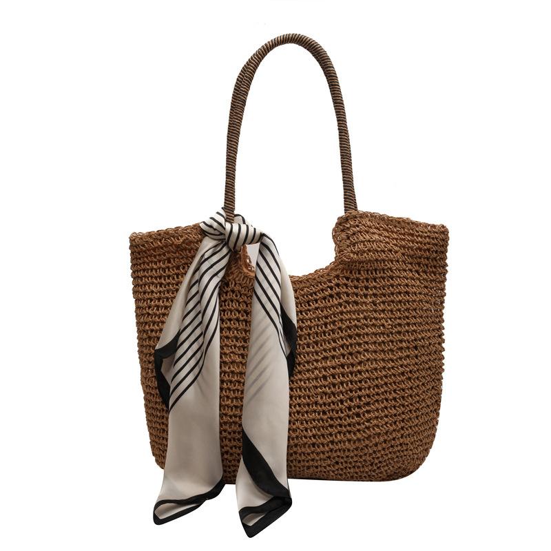 Casual Large-capacity Straw Woven Bag Women's New Women's Bag Versatile Shoulder Bag Straw Woven Tote Bag