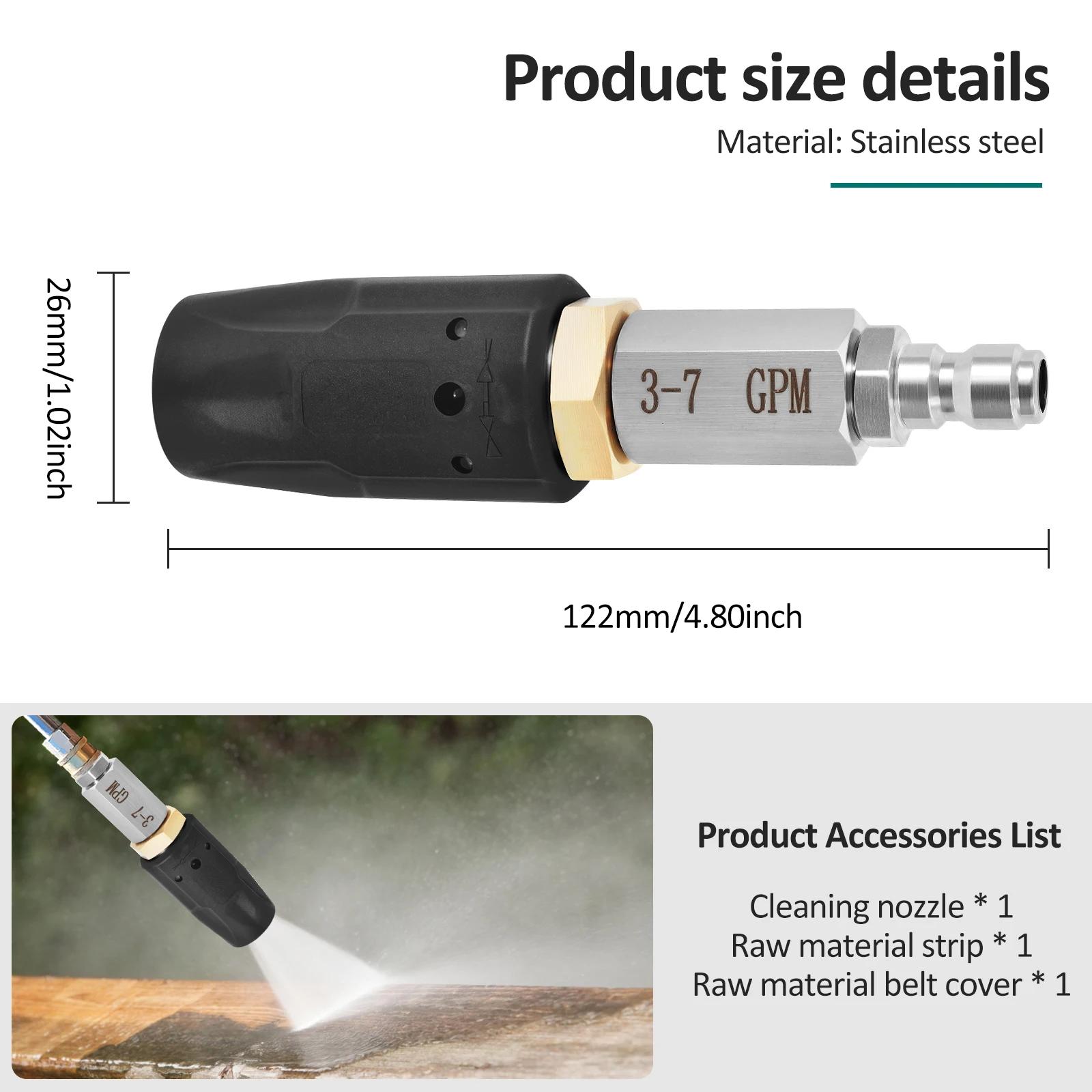 

3-7 GPM Pressure Twist Nozzle Adjustable Downstream Soft Wash Nozzle Used In Conjunction With Water Gun Efficient Cleaning Tool
