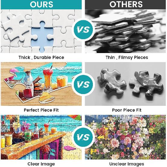 Puzzle 500 elementów dla dorosłych, Puzzle wakacyjne, Puzzle z motelem nad morzem 500 elementów Impreza urodzinowa dla rodziny, dzieci i dorosłych Zabawne puzzle, Zabawa i