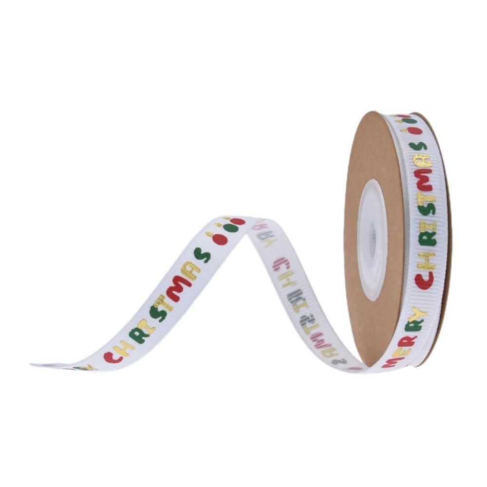 For Handmade Bow Christmas Ribbon DIY Christmas Decorations Yarn Strip Festival Decoration Gift Wrapping Belt Embossed Webbing