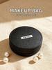 Prada Beaute Black Round Zipper Makeup Bag, Mini Cosmetic Storage Pouch