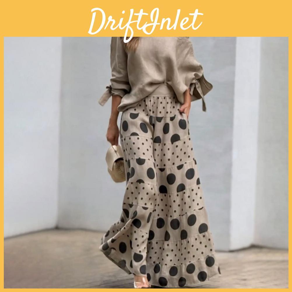 Pcsset Women Tshirt 2 Pants Set Slant Neck One Shoulder Long Sleeve Bow Cuff Top Loose High Waist Wide Leg Printed Long