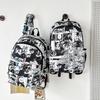Youthful Graffiti Pattern School Backpack With Durable Nylon And Air Cushion Straps