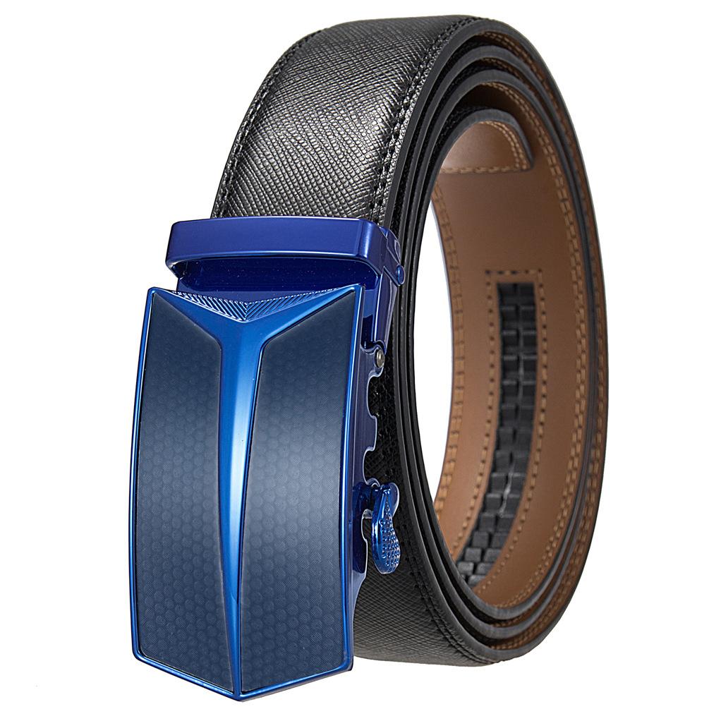 Men'S Belt, Automatic Buckle Cowhide Belt Casual Business Ly36-1314-1