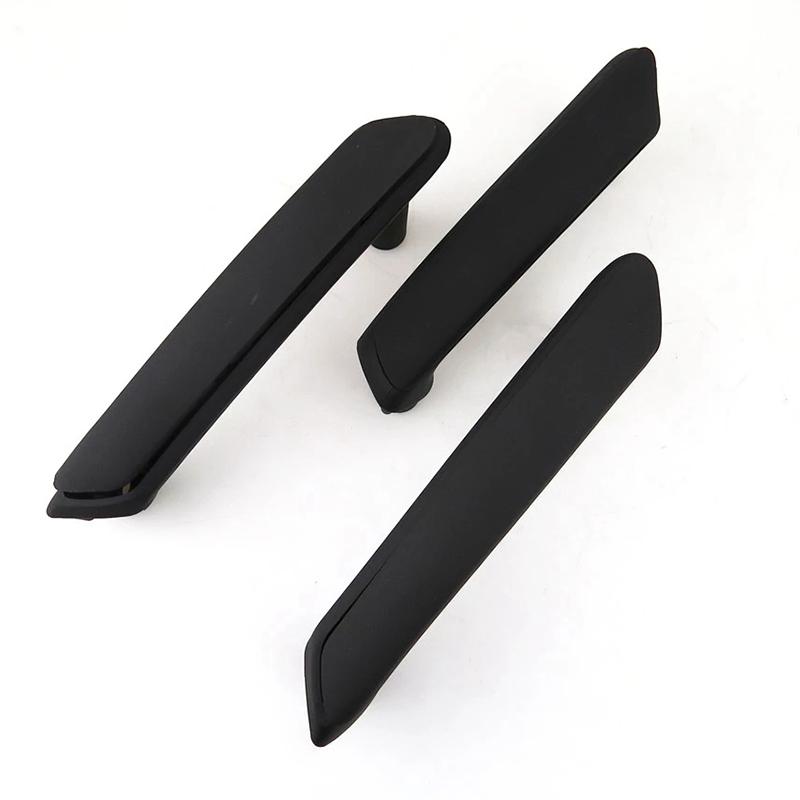 Black Interior Door Pull Grab Handle+Trim Cover Kit For -Passat B5.5 1998-2005-A87Q